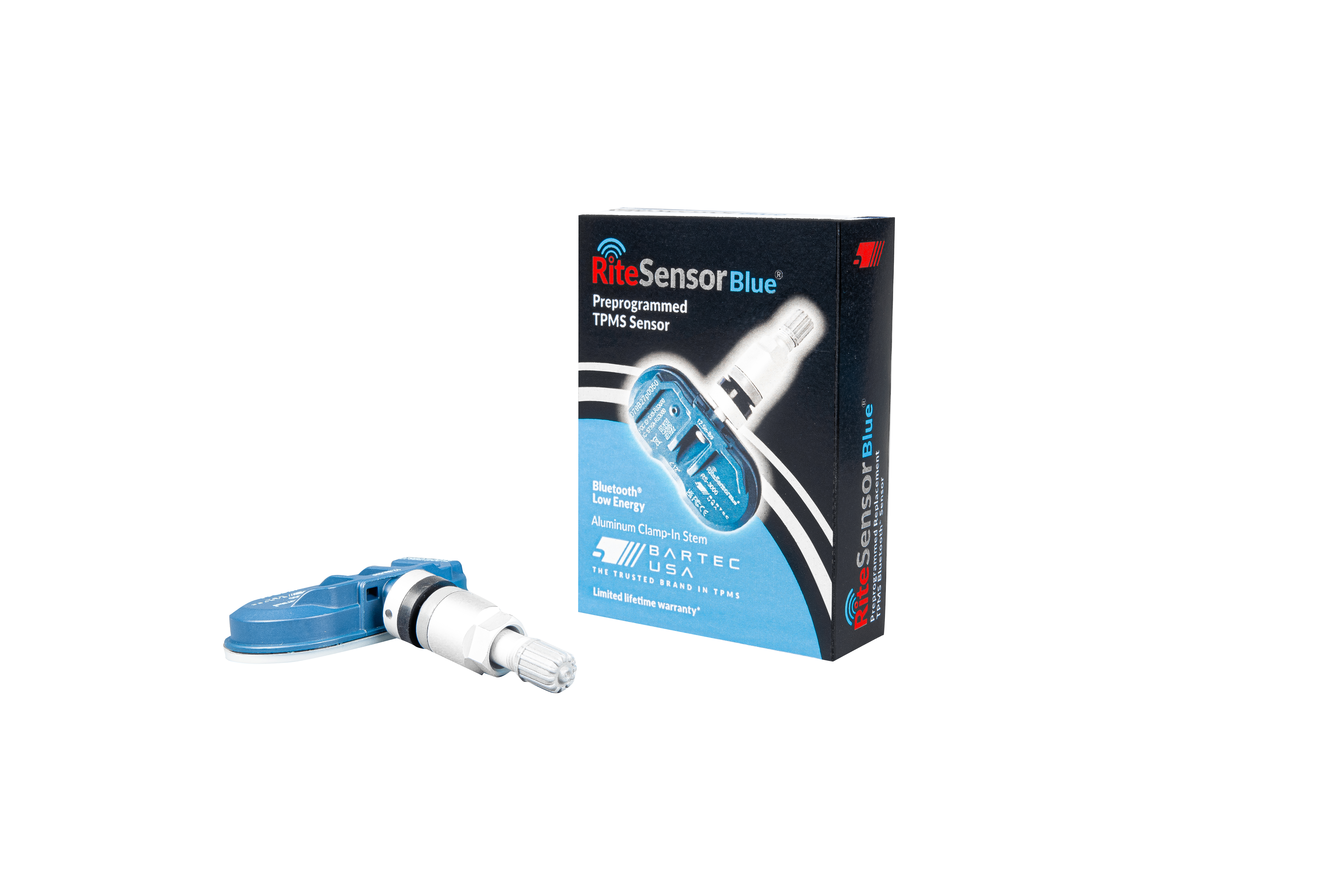 Bartec USA - RITE-SENSOR Blue - TPMS Sensor for Bluetooth TPMS w/Graphite Aluminum clamp-in valve stem, box of 10 -  RS-3000-10G