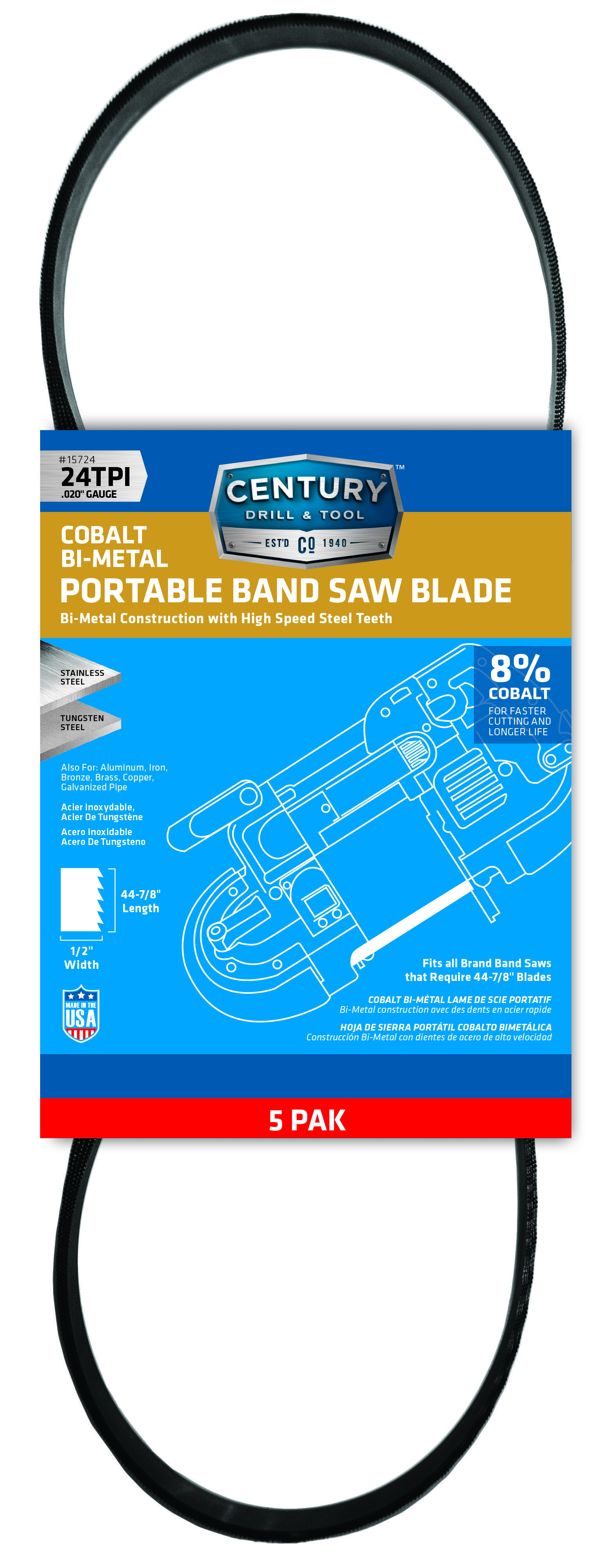 Century Drill & Tool - 24T PORTA BAND SAW 5-PACK -  15724