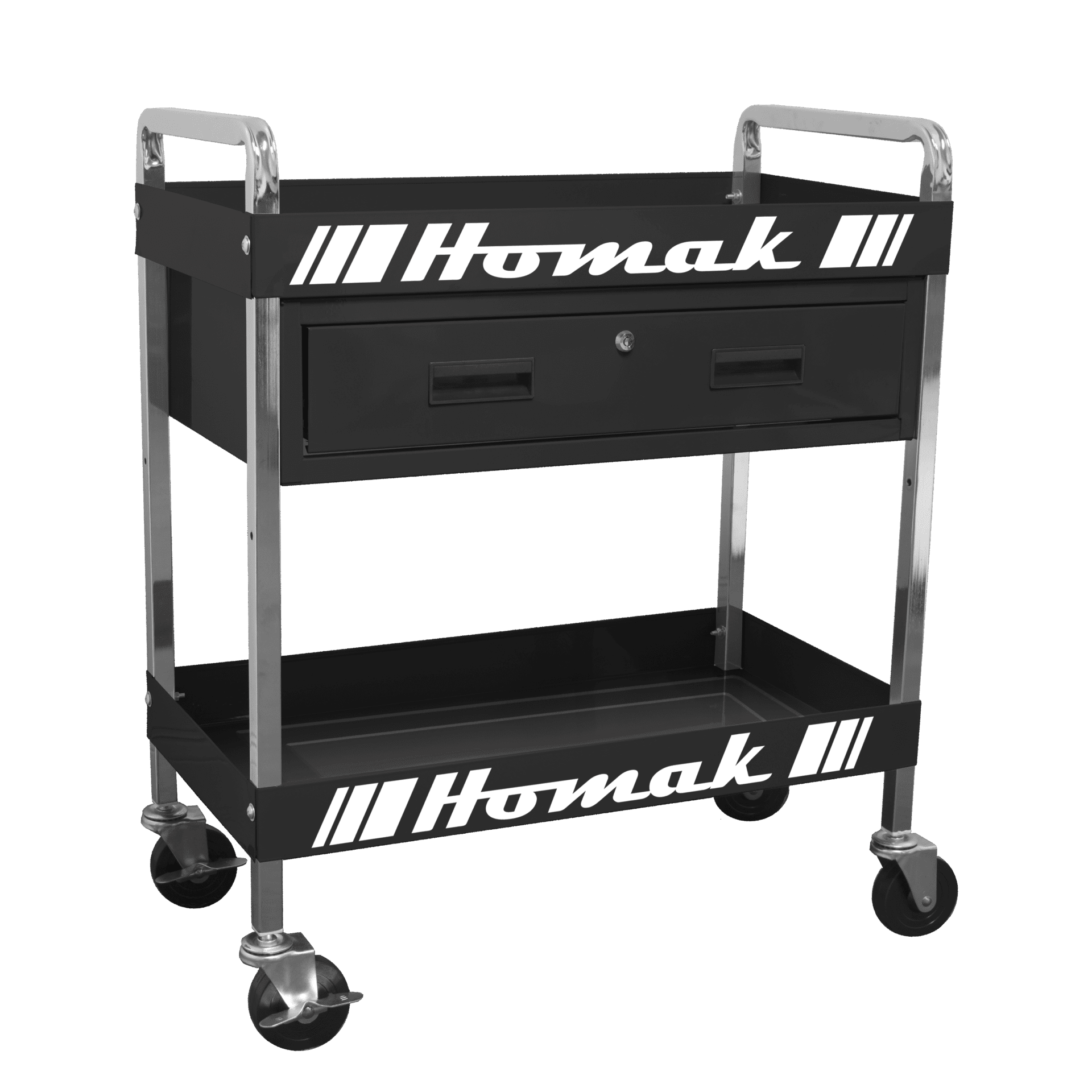 Homak - 30" 1 - DRAWER SERVICE CART - BLACK -  BK06030210