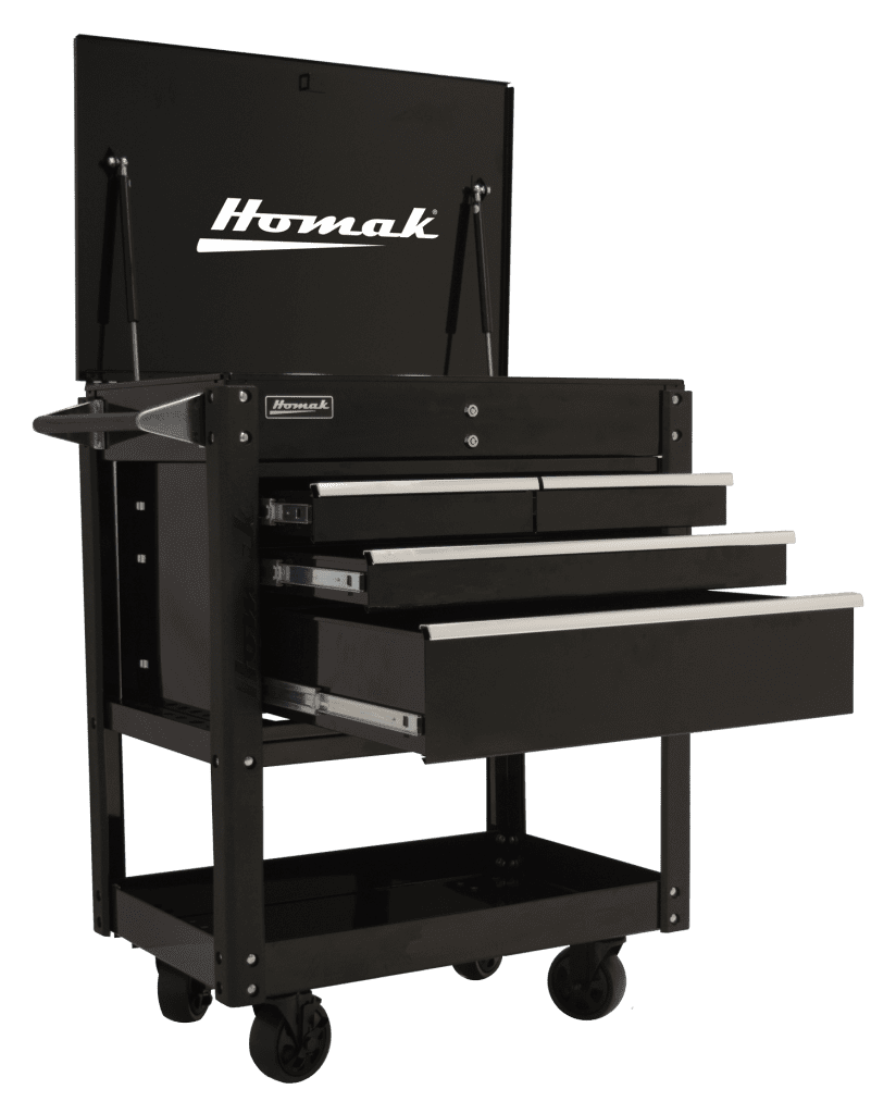 Homak - 35" Professional 4  Drawer Service Cart  - BLACK -  BK06032000