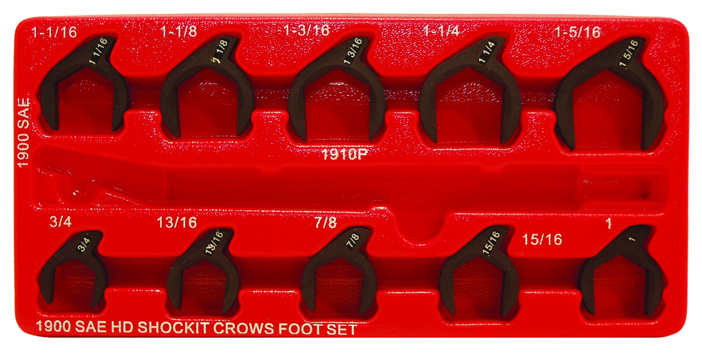 Lock Technology - 10 Pc. SAE Shockit™ Crows Foot Set -  LT1900