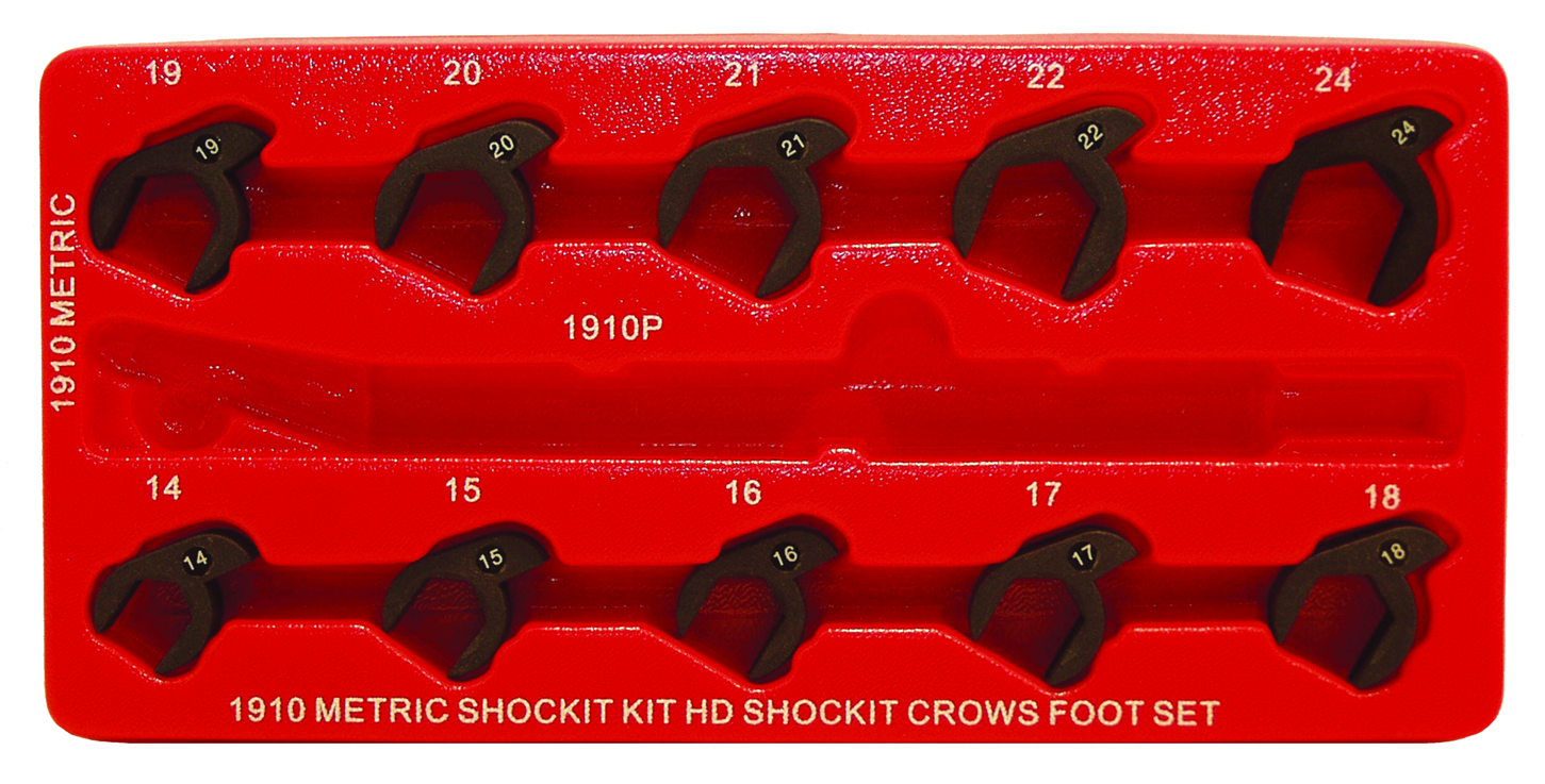 Lock Technology - 10 Pc. Metric Shockit Crows Foot Set -  LT1910