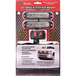Wolo - AMBER GRILL & SURFACE MOUNT WARNING LIGHT KIT & CONTROLLER -  8000-A